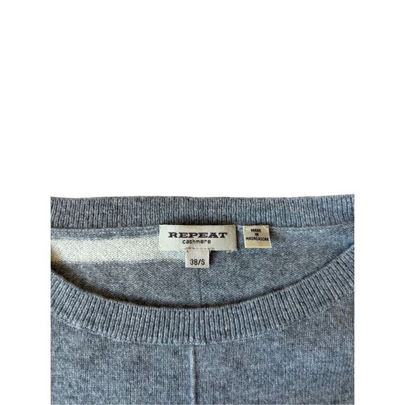 Repeat Cashmere Crewneck Sweater size S Gray Geometric - Picture 3 of 7